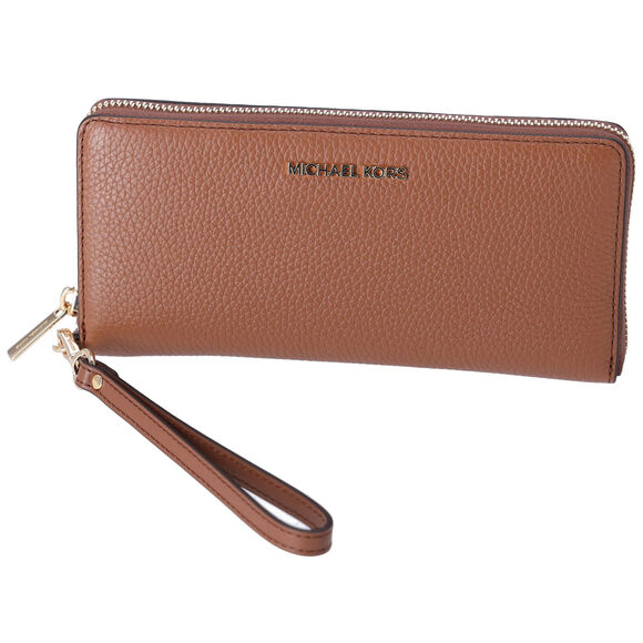 Michael Kors Jet Set Travel Large Continental Pebbled Leather Wallet Luggage - Picture 2 of 5